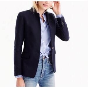 J.Crew Black Preppy Academia Wool Flannel Parke Blazer Size 2‎ Style J5627
